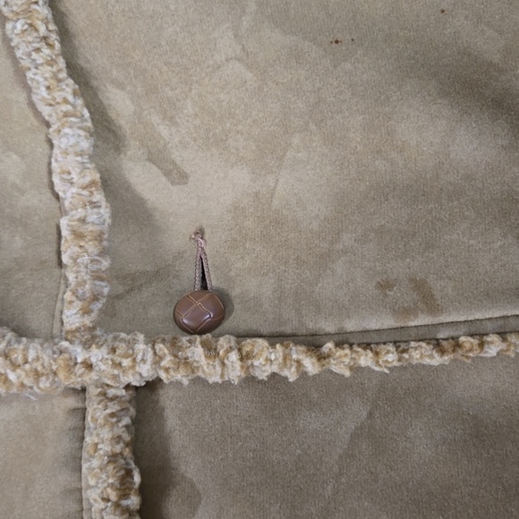 70s Retro Gingerbread Coat Faux Suede Shearling Jacket 1970 Boho Hippie Vintage - Picture 8 of 16